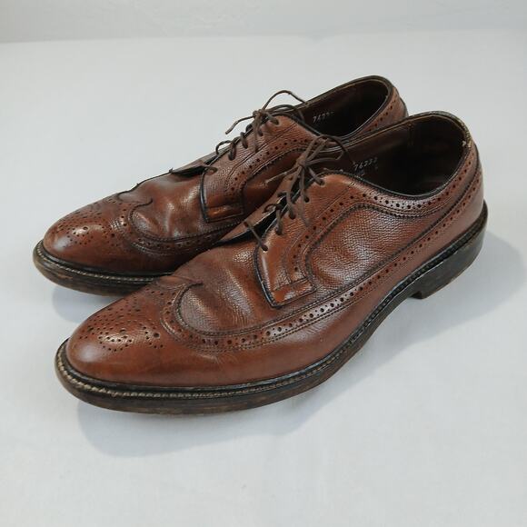Vintage Allen Edmonds MacNeil Shoes Mens Size 10.5 C Wingtip Brogues 90s Leather